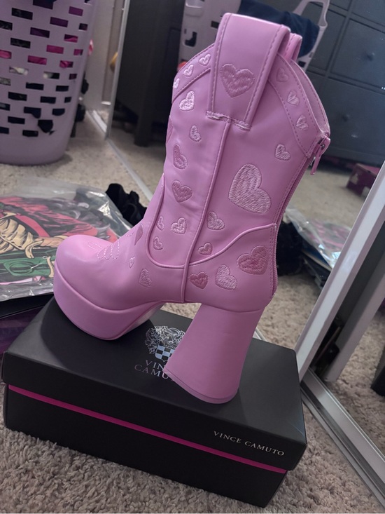 Sugar Thrillz Shoes - Sugar Thrills Pink Heart Platform Ankle Boot